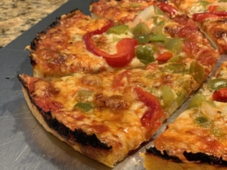 Homemade Bar Pizza Slices - Pepper and Onion Homemade Bar Pizza Slices - Pepper and Onion