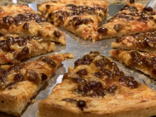 baked bean homemade bar pizza baked bean homemade bar style pub pizza