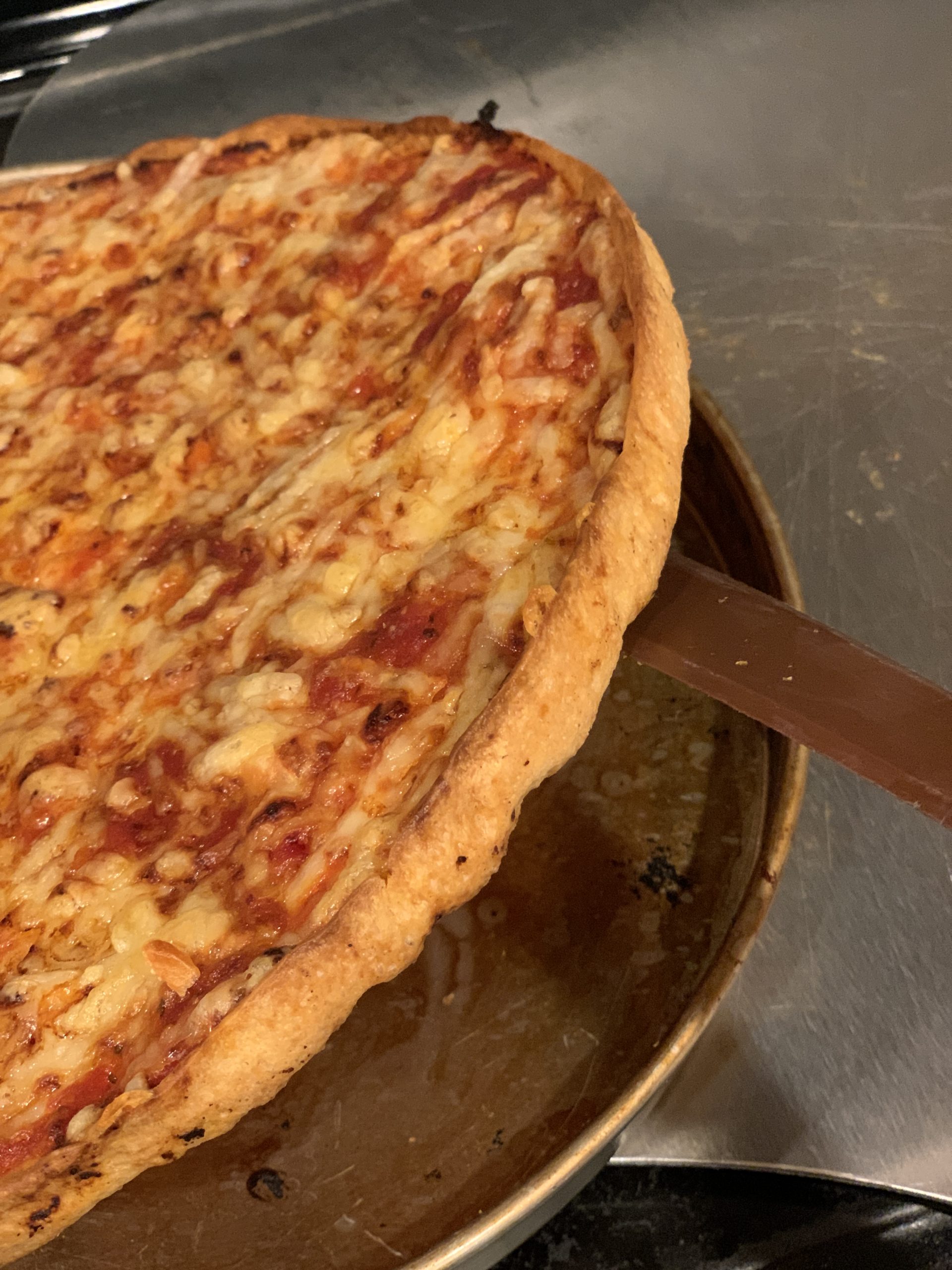 big crust homemade bar pizza